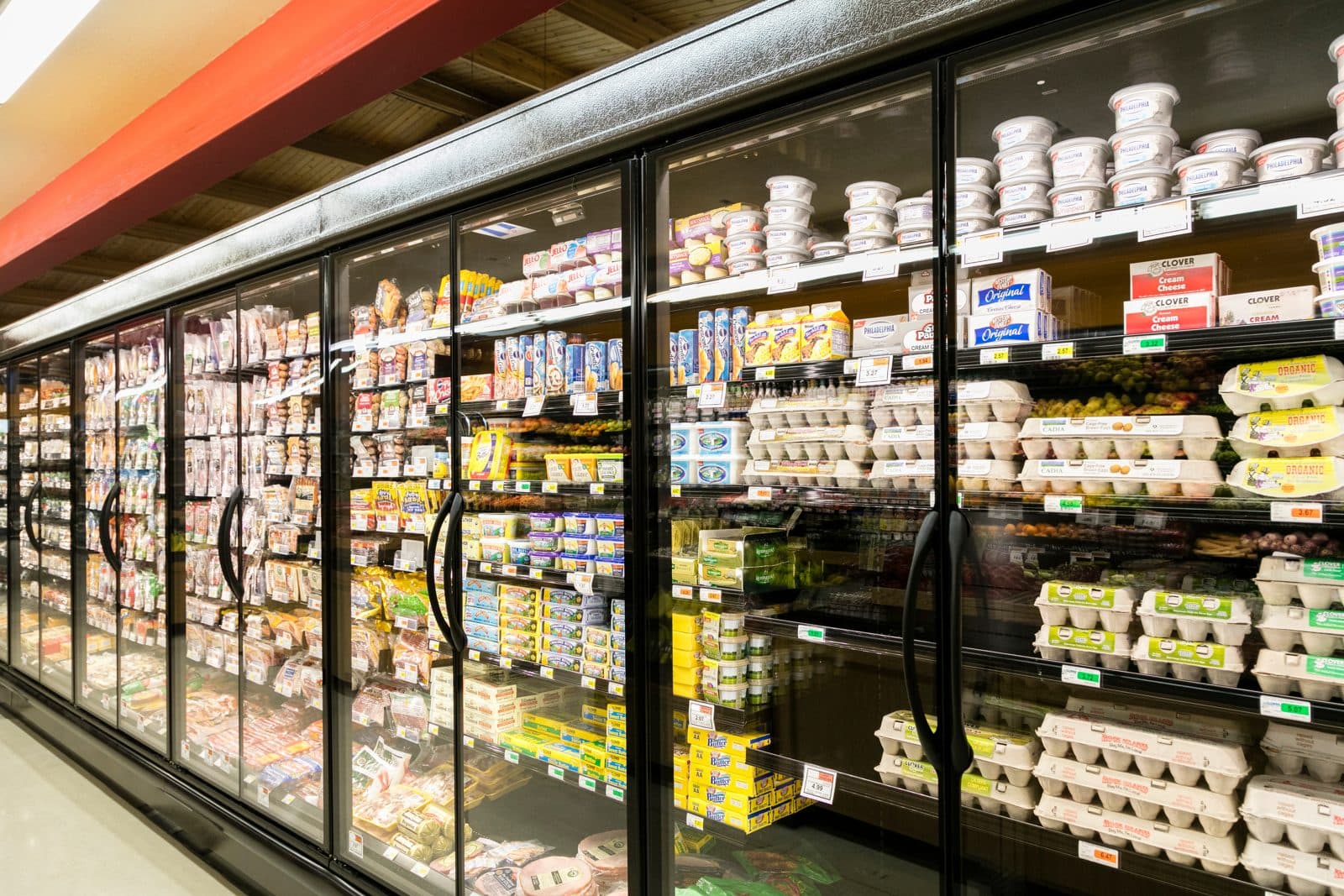 Digital signage in a grocery store