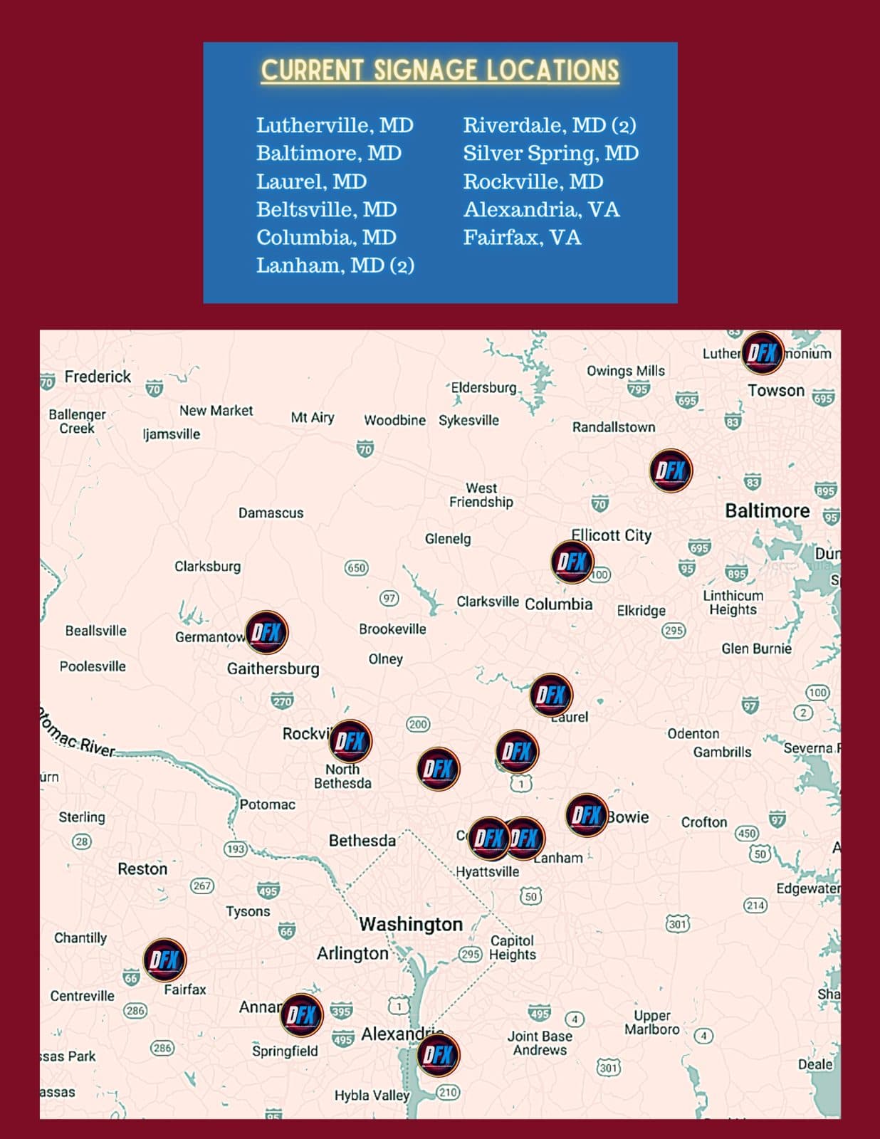 Digital signage locations